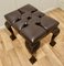 19th Century Chesterfield Carved Walnut Leather Library Stool, 1880s 3
