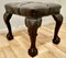19th Century Chesterfield Carved Walnut Leather Library Stool, 1880s 2