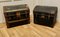 Victorian Canvas and Leather Dome Top Travel Trunks, 1880s, Set of 2, Image 2