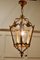 Lampe à Suspension Lanterne Décorative en Laiton Doré, France, 1930 6