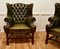 Gentleman's Wing Back Chesterfield Library Chairs in Leather, 1900, Set of 2 2
