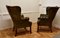 Gentleman's Wing Back Chesterfield Library Chairs in Leather, 1900, Set of 2 5
