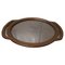 Oval Carved Oak Breton Country Tray, 1900s 1