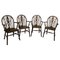 Beech and Elm Wheel Back Carver Chairs, 1920, Set of 4, Image 1