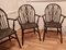 Beech and Elm Wheel Back Carver Chairs, 1920, Set of 4, Image 4