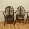 Beech and Elm Wheel Back Carver Chairs, 1920, Set of 4 3