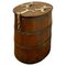 Antikes Ships Salt Beef Barrel aus Eiche & Messing, 1850 1
