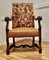 French Carved Oak Salon Throne Chair, 1850 11