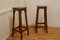 French Farmhouse High Kitchen Stools in Walnut, 1890, Set of 2 3