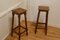 French Farmhouse High Kitchen Stools in Walnut, 1890, Set of 2, Image 4