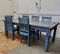 Tavolo grande e sedie dipinte intagliate, anni '20, set di 7, Immagine 2