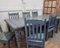 Tavolo grande e sedie dipinte intagliate, anni '20, set di 7, Immagine 6