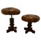 French Button Leather Swivel Piano Stools, 1890s, Set of 2 1