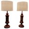Tall Art Deco Column Table Lamps, 1960s, Set of 2, Image 1