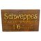 Table Waters Oak Trade Sign Board from Schweppes, 1940s 1