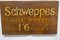 Table Waters Oak Trade Sign Board from Schweppes, 1940s 6