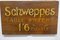 Table Waters Oak Trade Sign Board from Schweppes, 1940s, Image 6