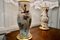 Reverse Painted Decoupage Baluster Vase Lamps, 1960, Set of 2 4