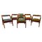 Mid-Century Leather and Fruitwood Dining Chairs, 1960, Set of 6 1