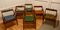 Mid-Century Leather and Fruitwood Dining Chairs, 1960, Set of 6 3