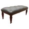Large Deeply Buttoned Chesterfield Library Stool in Leather, 1870, Image 1