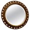 Carved Bevelled Gilt Round Wall Mirror, 1920, Image 1