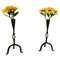 Gothic Candle Sticks in Wrought Iron, 1960, Set of 2 1