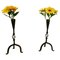 Gothic Candle Sticks in Wrought Iron, 1960, Set of 2, Image 1
