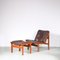 Hunting Chair + Ottoman by Torbjorn Afdal for Bruksbo, Norway, 1960s, Set of 2 2