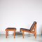 Hunting Chair + Ottoman by Torbjorn Afdal for Bruksbo, Norway, 1960s, Set of 2 3