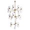 Large Brass and Frosted Glass Chandelier, 2000s, Image 1