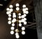 Large Brass and Frosted Glass Chandelier, 2000s, Image 6