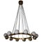 Large Brass and Murano Glass Chandelier, 2000s 1