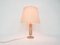 Beige Leather and Brass Table Lamp attributed to Jaques Adnet, France, 1960s, Image 2