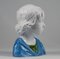 Escultura de niño de cerámica blanca y azul de Cigna Carlo Bellan, años 90, Imagen 2