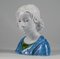 Escultura de niño de cerámica blanca y azul de Cigna Carlo Bellan, años 90, Imagen 6