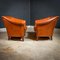 Vintage Armchairs in Chestnut Brown Leather, Set of 2, Image 5