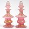 Flacons à Parfum en Opaline Rose, 19ème Siècle, Set de 2 2