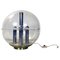 Lámpara de mesa o de pie italiana moderna con esfera de aluminio y plástico transparente, años 70, Imagen 1