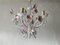 Florentine White and Pink Metal Bouquet Chandelier by Hans Kögl, Germany, 1970s 5