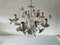 Florentine White and Pink Metal Bouquet Chandelier by Hans Kögl, Germany, 1970s 3