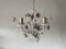 Florentine White and Pink Metal Bouquet Chandelier by Hans Kögl, Germany, 1970s 2