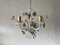 Florentine White and Pink Metal Bouquet Chandelier by Hans Kögl, Germany, 1970s, Image 2