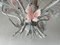 Florentine White and Pink Metal Bouquet Chandelier by Hans Kögl, Germany, 1970s 9