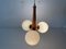 Atomic Deckenlampe aus Opalglas & Holz, Deutschland, 1970er 3