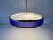 Blue and White Glass UFO Ceiling Lamp by Gunther Lambert, Germany, 1970s 6