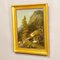Paesaggio montano estivo con escursionista su sentiero, XIX secolo, Olio su tela, Incorniciato, Immagine 3