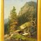 Summer Mountain Landscape with Hiker on Trail, 19th Century, Oil on Canvas, Framed, Image 4