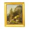 Summer Mountain Landscape with Hiker on Trail, 19th Century, Oil on Canvas, Framed, Image 2