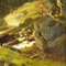 Paesaggio montano estivo con escursionista su sentiero, XIX secolo, Olio su tela, Incorniciato, Immagine 5